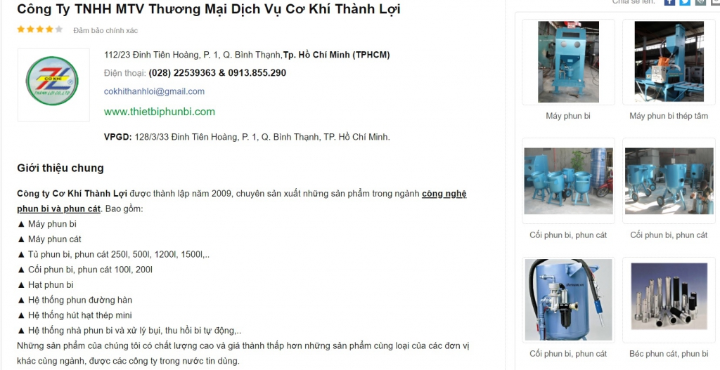 Tk g/c máy phun bi cát và thu hồi